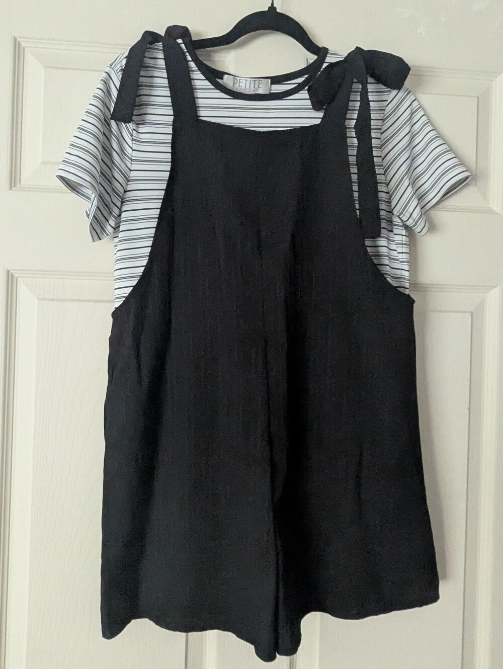Two Piece Set S/M Playsuit Overalls Jumpsuit Romper Tie Summer Bow Adjustable